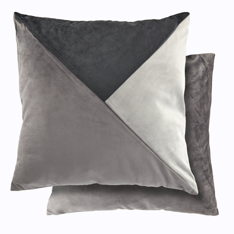 Alabama Geometric Square Cushion Cover, Charcoal