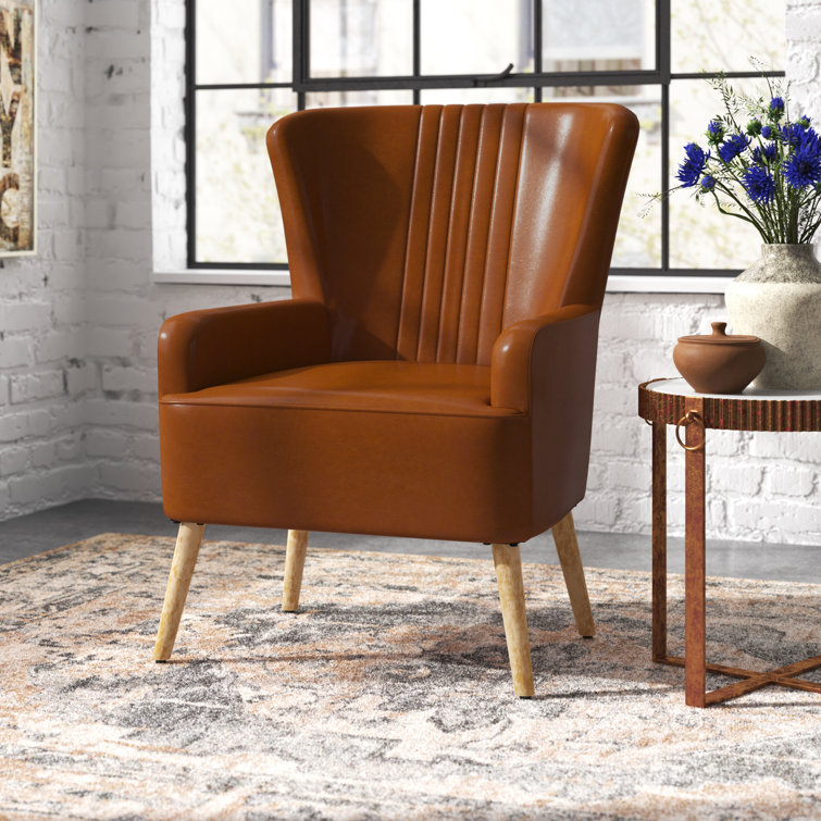 Vespera 73.66Cm Wide Faux Leather Tufted Armchair