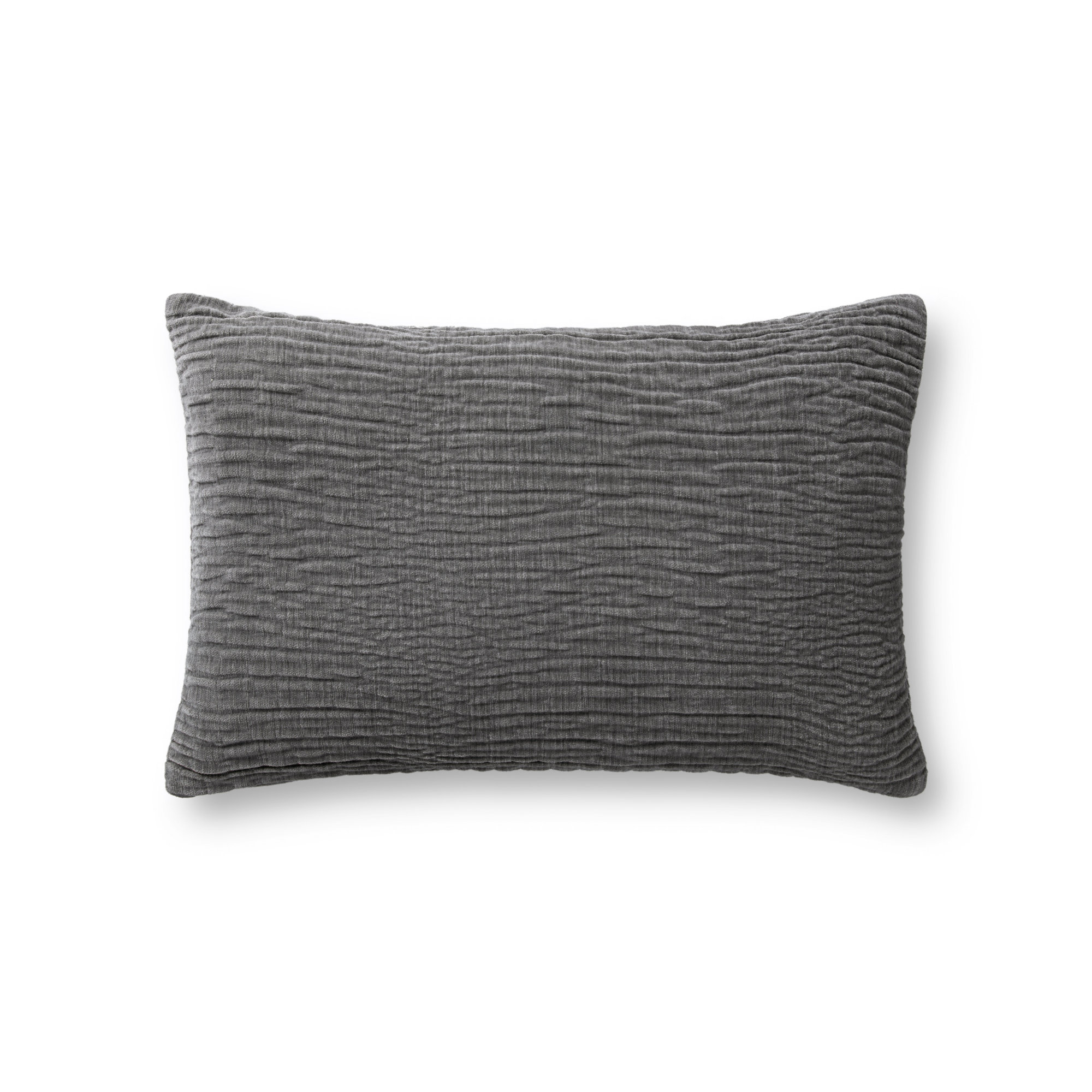 Edan Throw Pillow, Gray, 16" x 26", Polyester/Polyfill