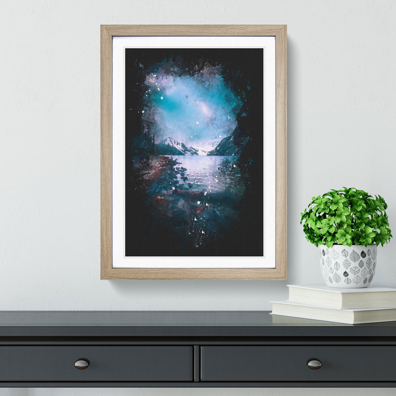 Chephren Lake in Canada - Framed Print, 87cm H x 62cm W x 2cm D, Oak Framed