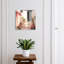 Wall mounted key box, Opens to the left, 30x30x5, White, Flowers in pots on the warm stairs, 