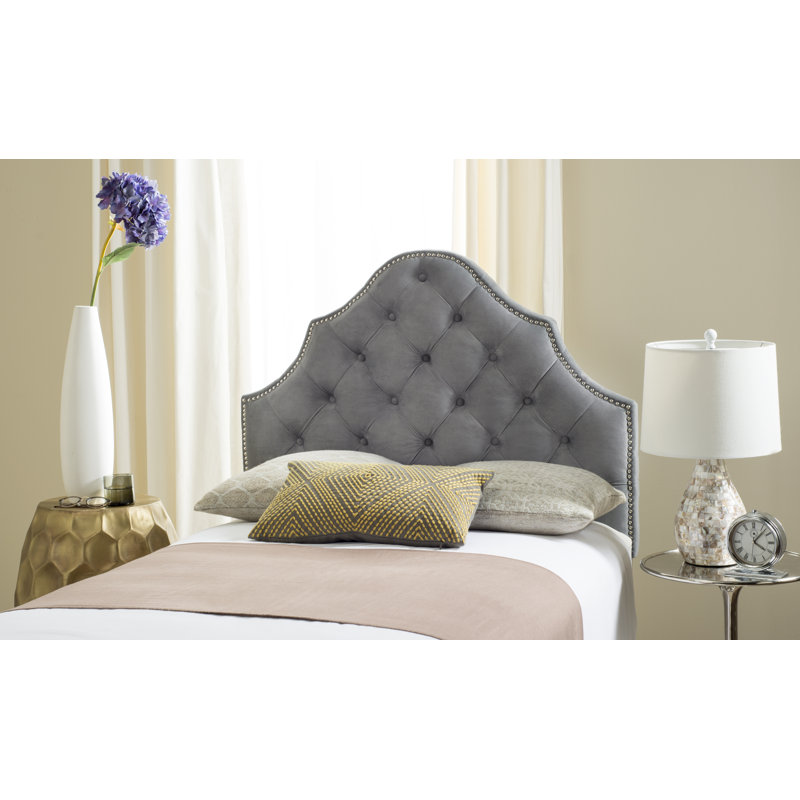 Danile Upholstered Headboard, Pewter, Twin