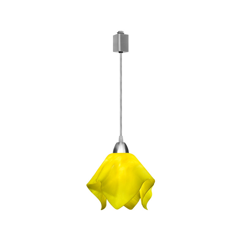 Luminaire suspendu 1 lumières flamme Dale, Petit, Blanc, Jaune canari