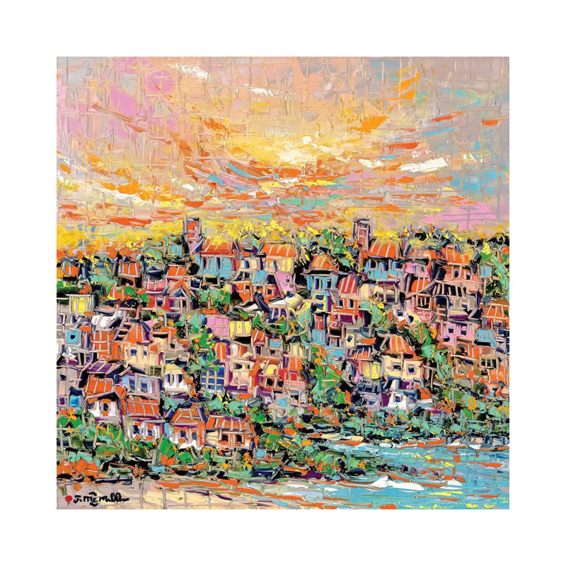 " Sun Coast " by Joachim Mcmillan, No Matte, 37" H x 37" W x 1.5" D, Wrapped Canvas