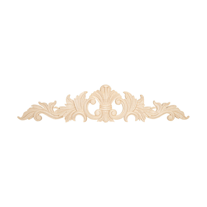 Unfinished Hand Carved Maple Acanthus Wood Applique 30" x 6.5"