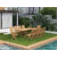 Devon 9-Piece Teak Dining Extension Table With Folding Chairs