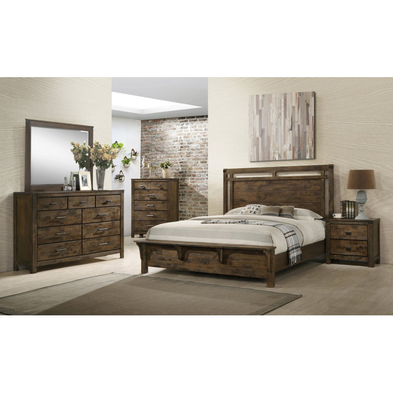 Ensemble de chambre à coucher avec commode à 5 tiroirs Ethian, Très grand