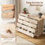 Armoire à huit tiroirs à double rangée en bois d'hévéa naturel et panneau de fibres à densité moyenne (1 pièce)