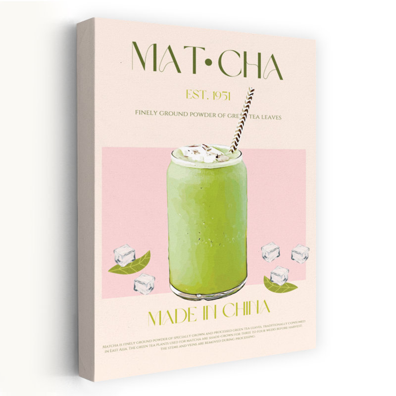 Art mural paysage abstrait Matcha, H 18 po x l 12 po