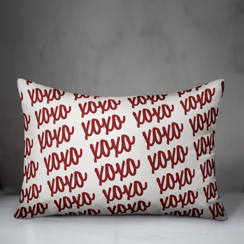 Coussin lombaire Xoxo Script, Rouge