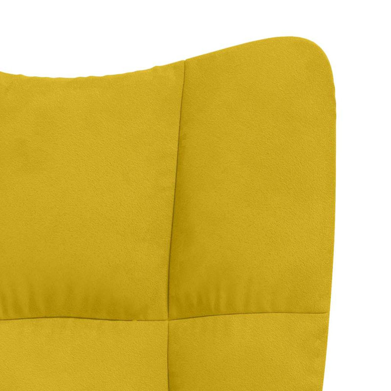 Khody Upholstered Armchair with Ottoman, Mustard Yellow Polyester