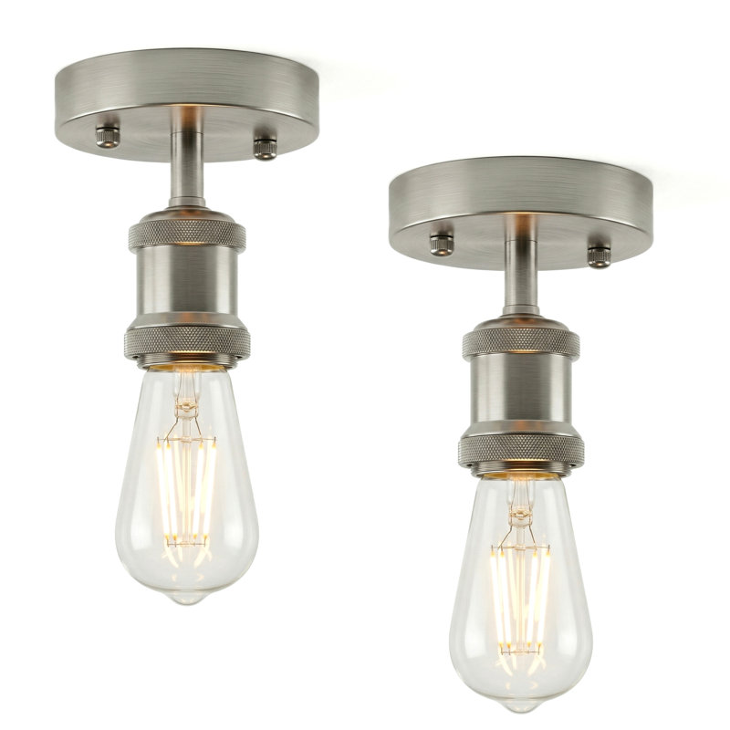 Semi Flush Mount, Satin Nickel