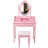 Princess Vanity Desk Set with Mirror & Cushioned Stool-760609034