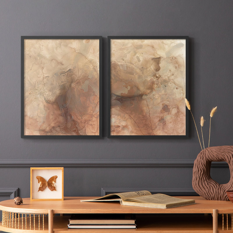 Marble Ground I - impression encadrée de qualité supérieure - prête à être accrochée - aucun clou requis - aucun clou requis