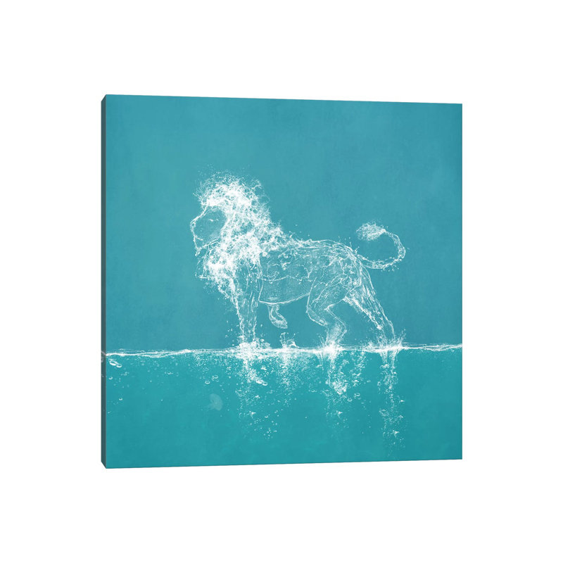 Water Lion 1 Piece Wrapped Canvas Painting, 45.72 cm H x 45.72 cm W