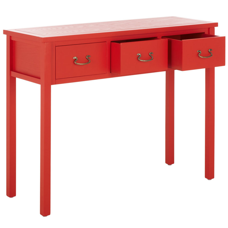 Console en bois massif de 39,4 po Vinea, Rouge vif