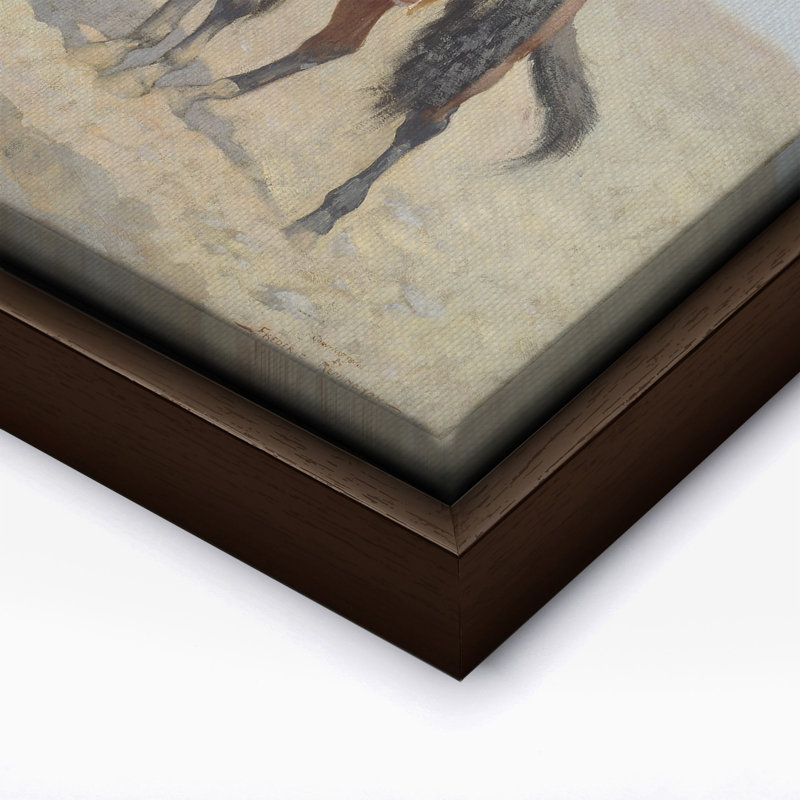Un Vaquero mexicain n ° 2, Canvas, 16"H x 20"W, Brown Framed