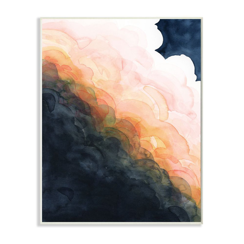 «Storm Cloud Abstraction at Sunset» par Grace Popp - reproduction d'art, H 19 po x l 13 po x P 0,5 po, Plaque murale