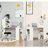 Ternes 47" Writing Table with Bookshelf, Desk with 6-Tier Storage Shelves-942987810