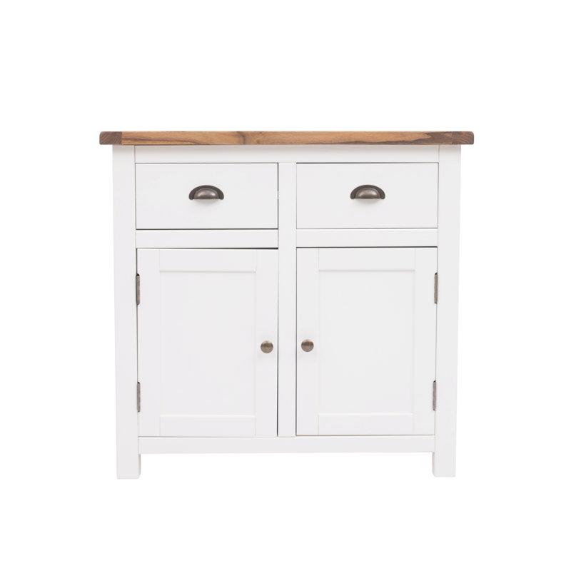 Hicksley 84cm Sideboard, Off White/Natural