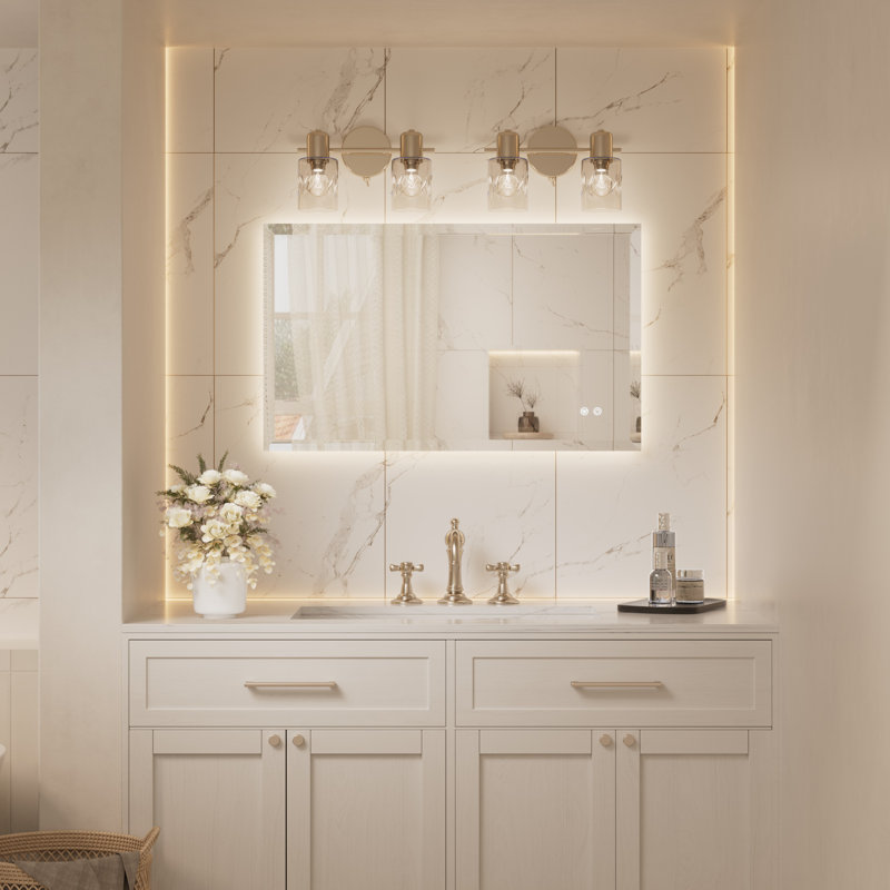 Miroir de salle de bain biseauté à rétroéclairage DEL, 24 po x 40 po