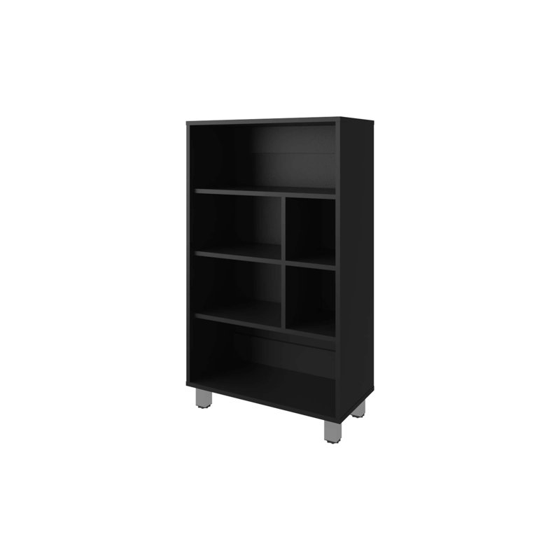 White Bookcase with Three Shelf, Black