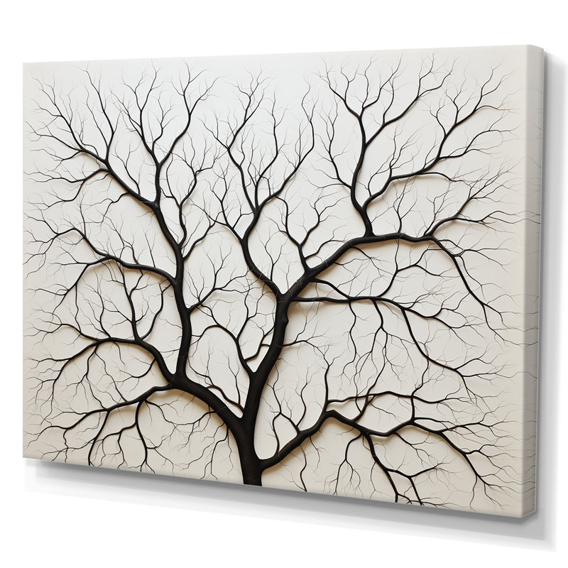 Arbre de minimalisme américain, impression sur toile, Toile tendue, H 24 po x l 32 po x P 1 po