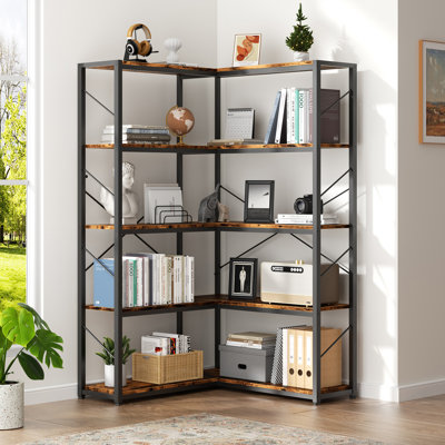 Mackzum 71.2" H Corner Bookcase for Living Room