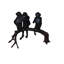 Trois singes sur une bûche - statue en bronze - taille: L 27 po x l 11 po x H 18 po.