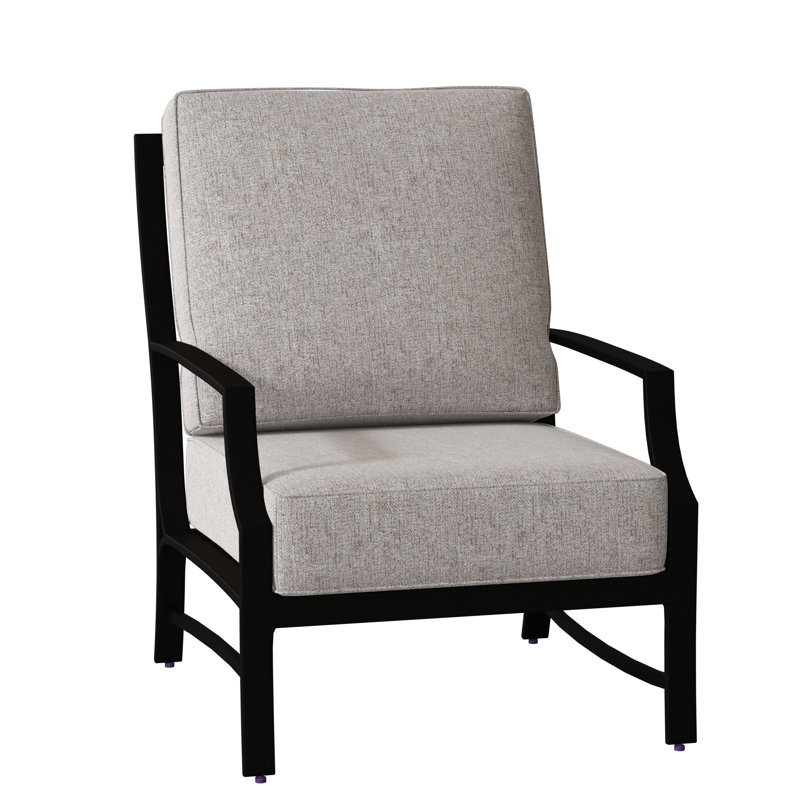 Seal Cove Outdoor Lounge Chair, Canvas Heather Beige Sunbrella® Canvas, Textured Black