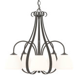 Sweeping Taper 5 - Light Shaded Classic/Traditional Chandelier