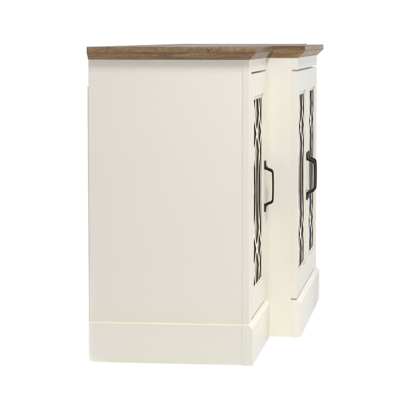 Weddel Basilico 2 Piece Modern Sideboard And Coffee Table Set, Knotty Oak, Ivory