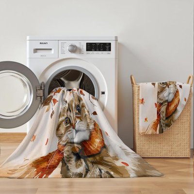 Jeté d'automne pour chat, feuille d'érable de l'Action de grâce, couverture douillette et chaude en flanelle d'automne pour canapé et fauteuil 50 x 40 po