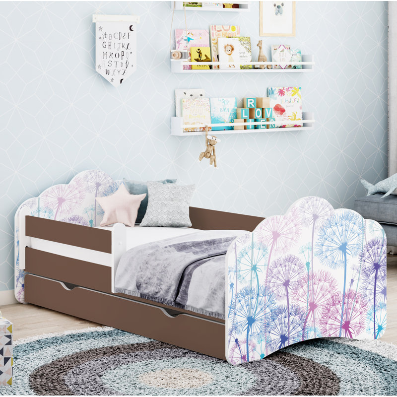 Racine European Toddler Bed Frame with Drawers, Cappuccino, 65 x 80 x 160cm