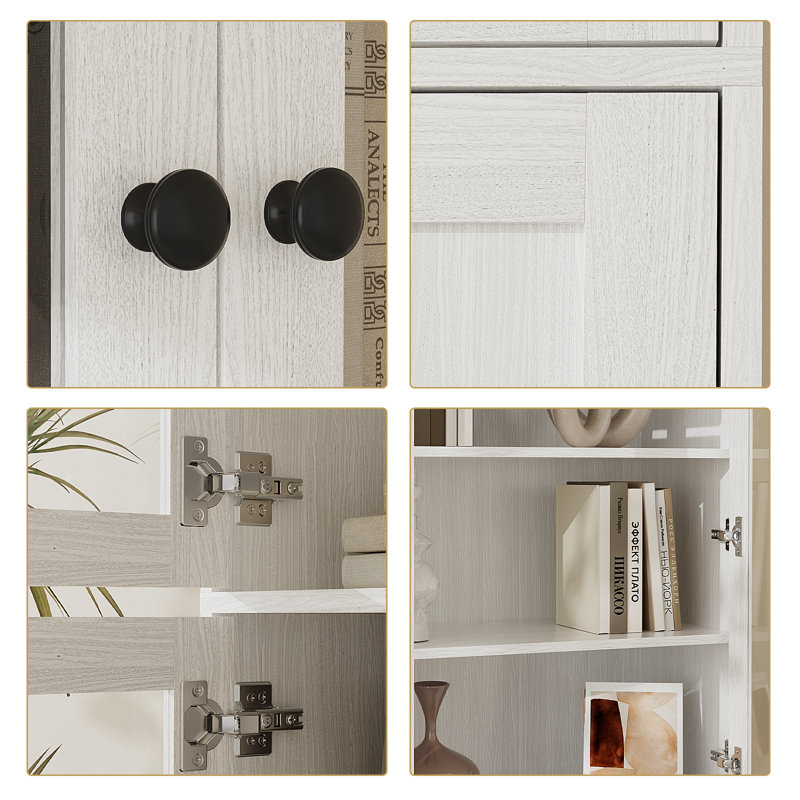 86.7'' H X 94.48'' W Book Cabinet Storage Bookcase Set