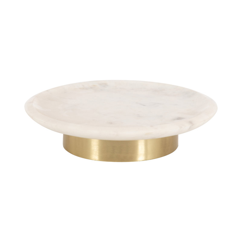 Plateau rond en marbre avec piédestal