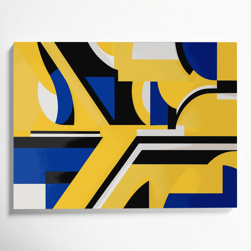 Hard Hard 63, art mural sur toile jaune, H 20 po x l 24 po