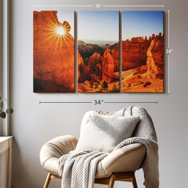 Impression sur toile Thor Hammer Hoodoo Sunburst, H 24 po x l 38 po x P 1,25 po