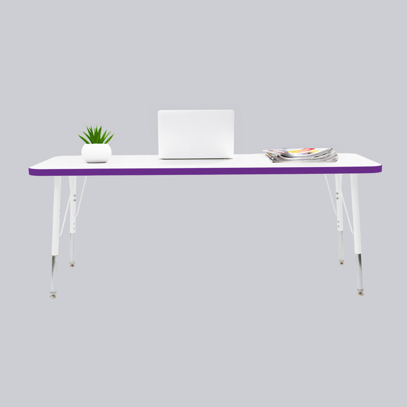 Table rectangulaire d'activités thermofusionnées avec pieds réglables et pivotants standard, H 30 po x l 24 po x P 60 po