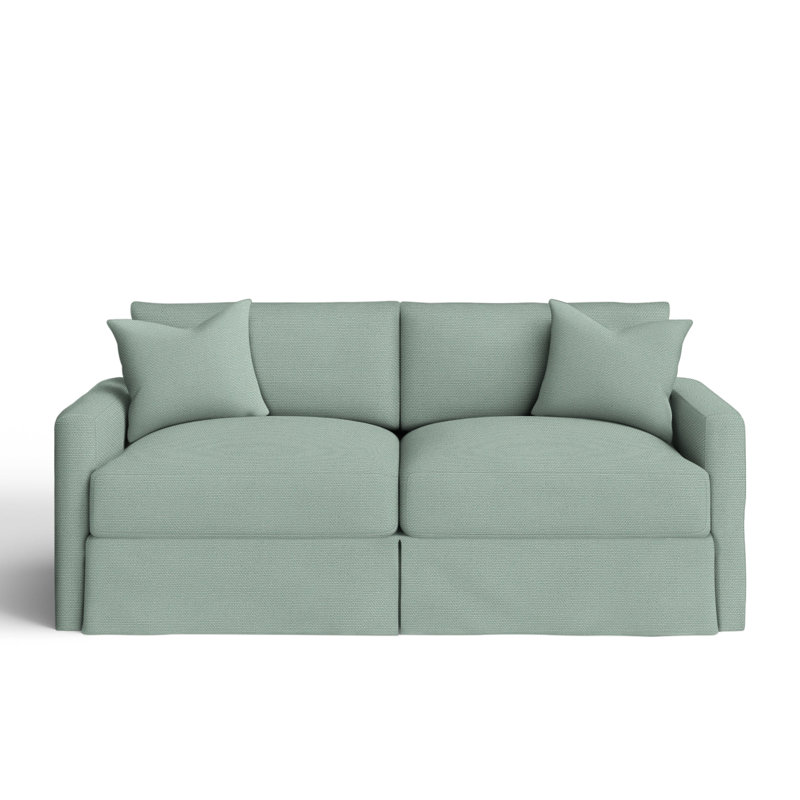 Hartig 84'' Slipcovered Sofa, Bayou Spray Canvas