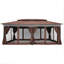  Tente de jardin robuste de 12 x 20 pi avec structure en acier robuste, rideau d'intimité et moustiquaire pour jardin, pelouse, cour et garage-114670546