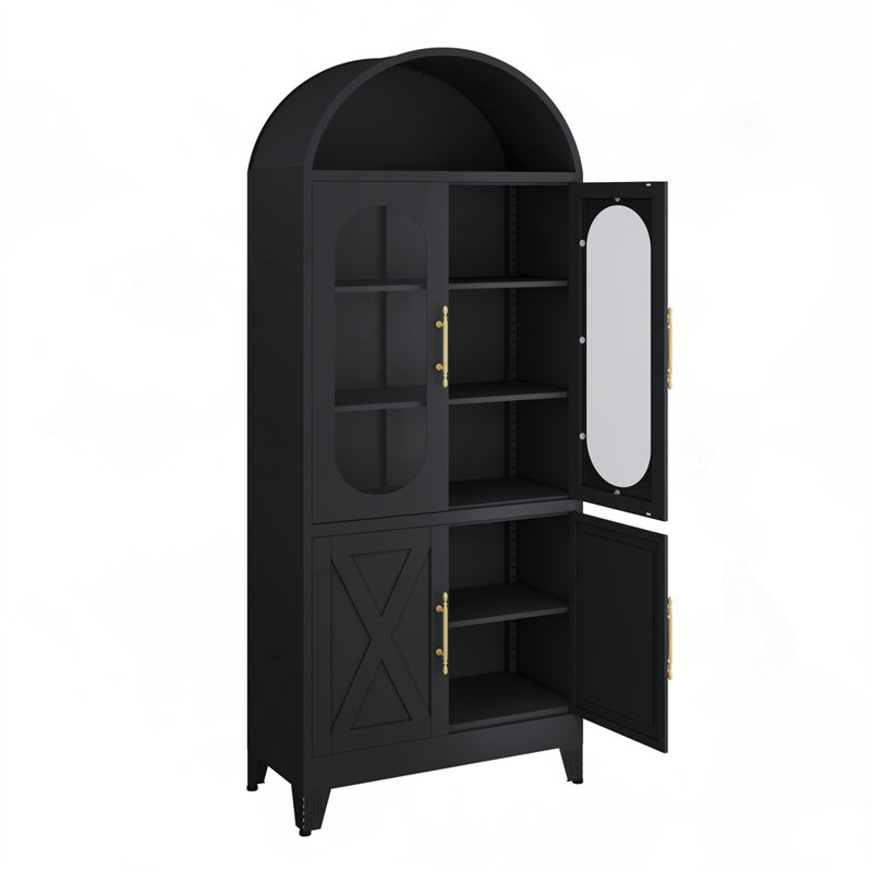 Armoire 2 portes en métal de style moderne, Noir