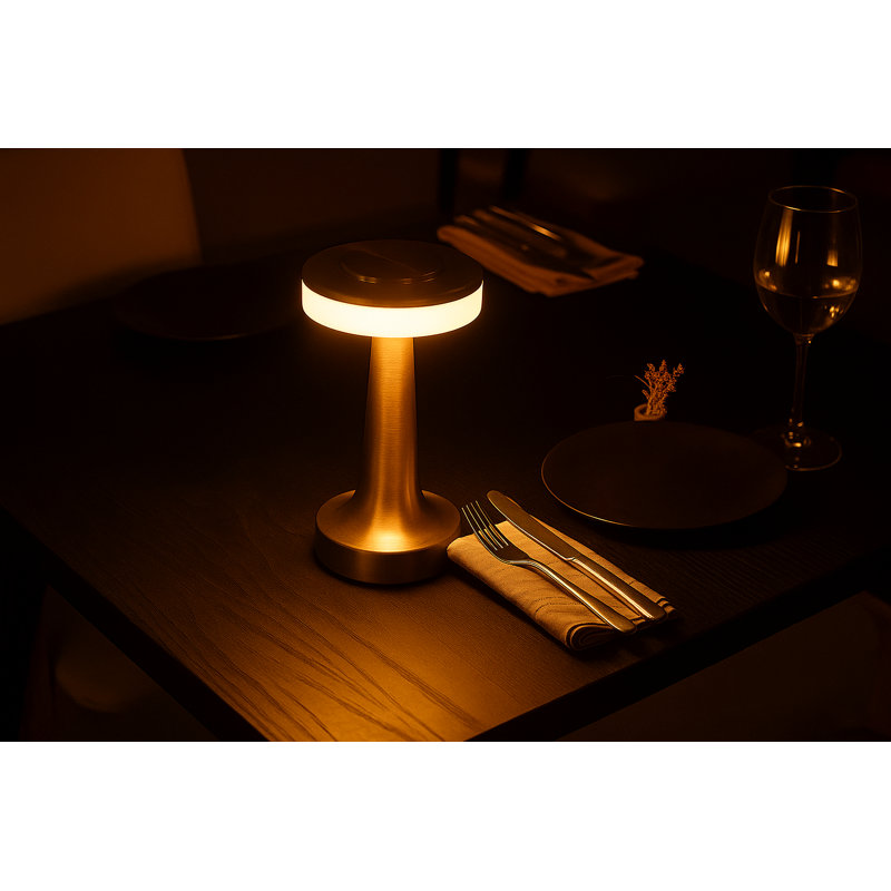 Lampe de bureau à DEL 3 niveaux Caidenlee, Or