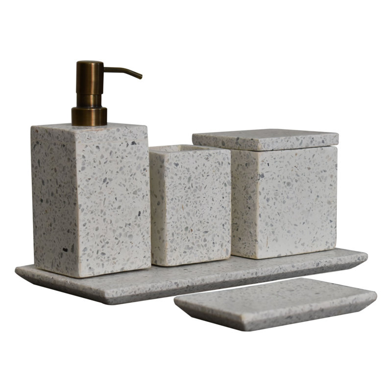 Ahnalia Marble Bathroom Accessory Set