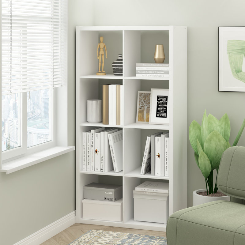 Bibliothèque Arlton, Blanc, (8 feuilles) H 57,91 po x l 30 po x P 14,6 po