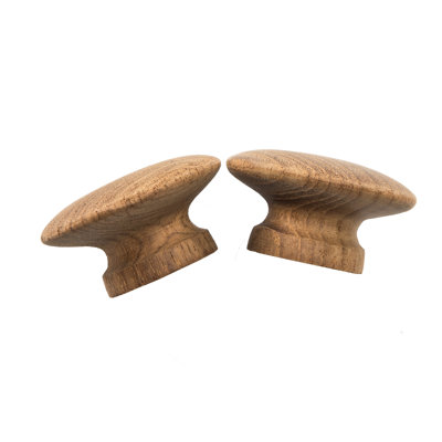 2 Pack Teak Round Drawer Knob