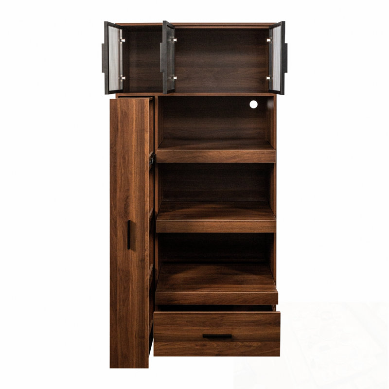 Jitendra with multi-functional pull-out multi-tier storage shelf and Drawers