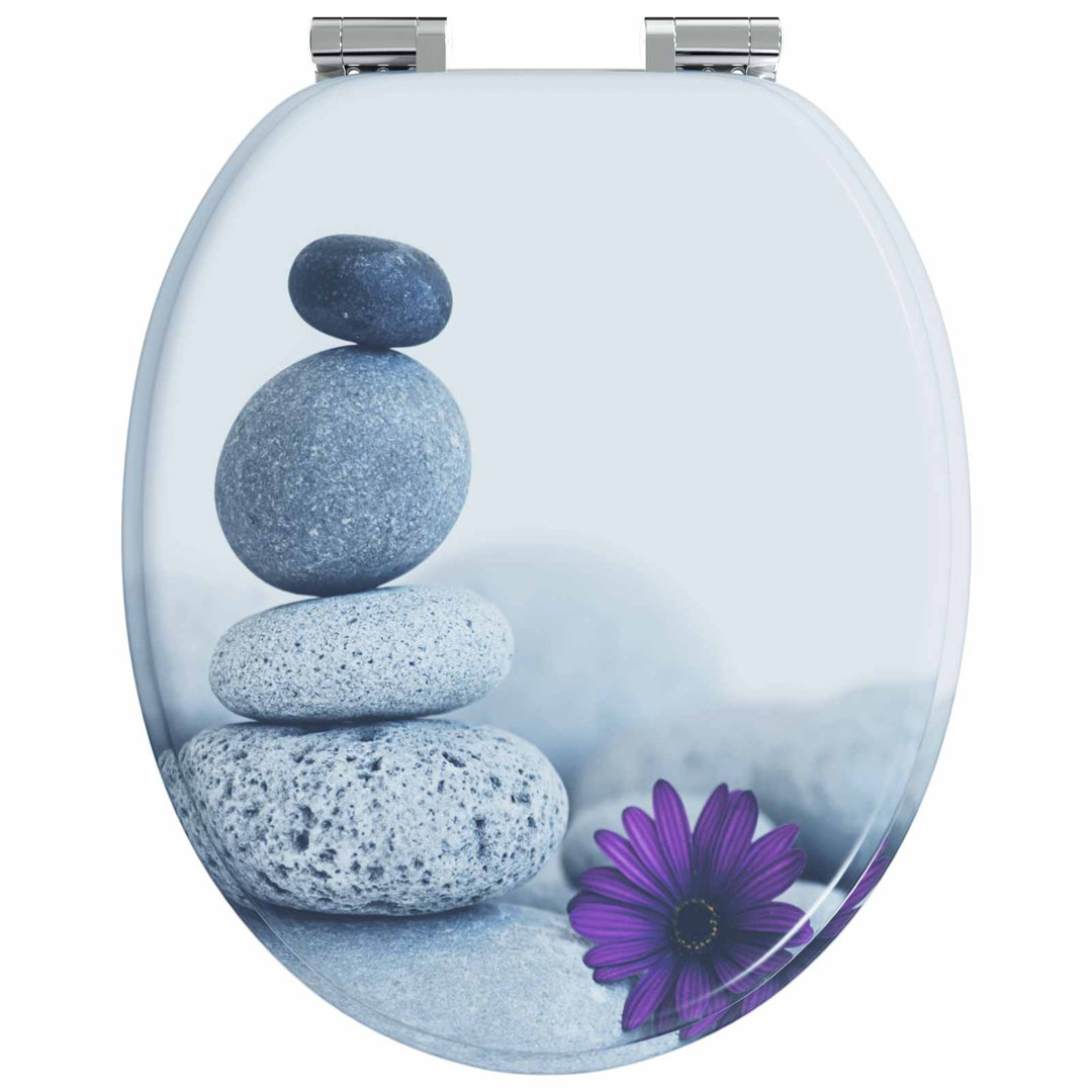 Soft-Close Toilet Seat Blue Drop 44 X 38 Cm MDF Board