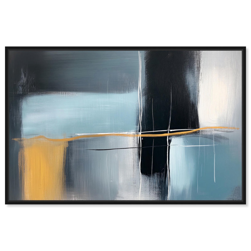Art moderne, art moderne sur toile Boho, Noir, noir, noir, noir, Reproduction encadrée sans passe-partout