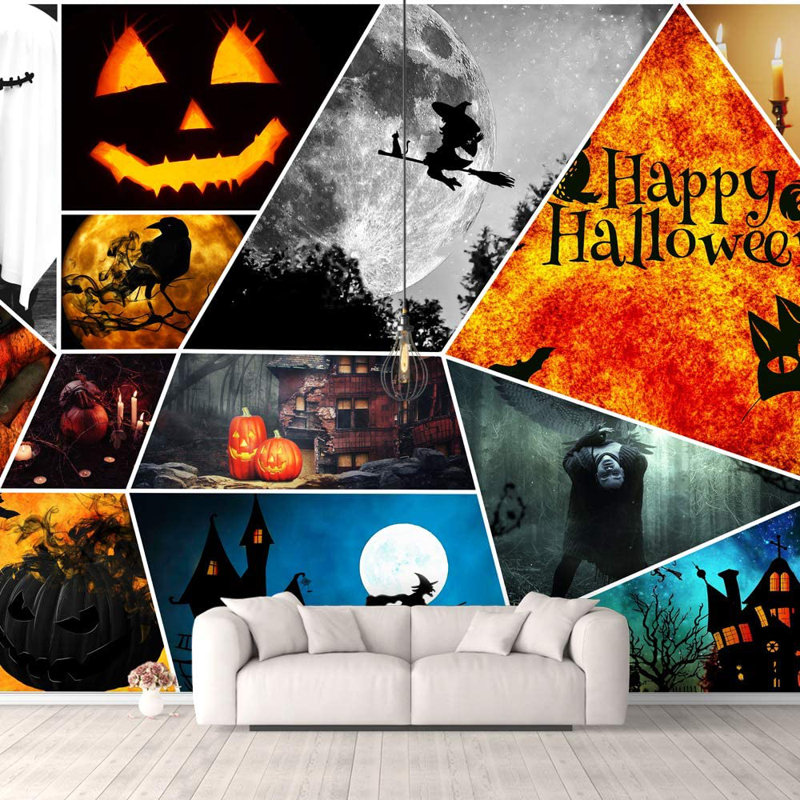 Adhésif mural d'Halloween à peindre, L 5,5 pi x L 8 pi